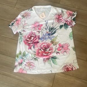 Pixie lady xl tee, pink purple floral print, NWT 🌸3/$15